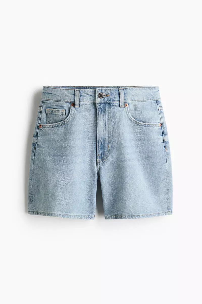 High-waisted denim shorts