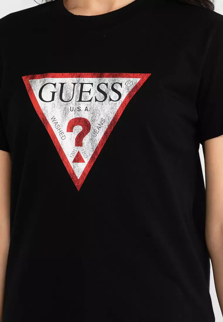 Guess black hotsell logo tee