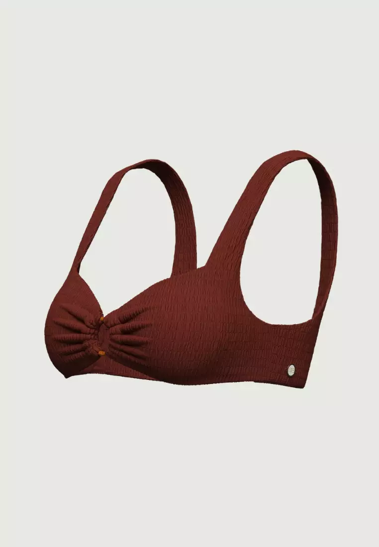 Tropadelic Texture Earth Bamboo Ring Scoop Neck Bikini Top