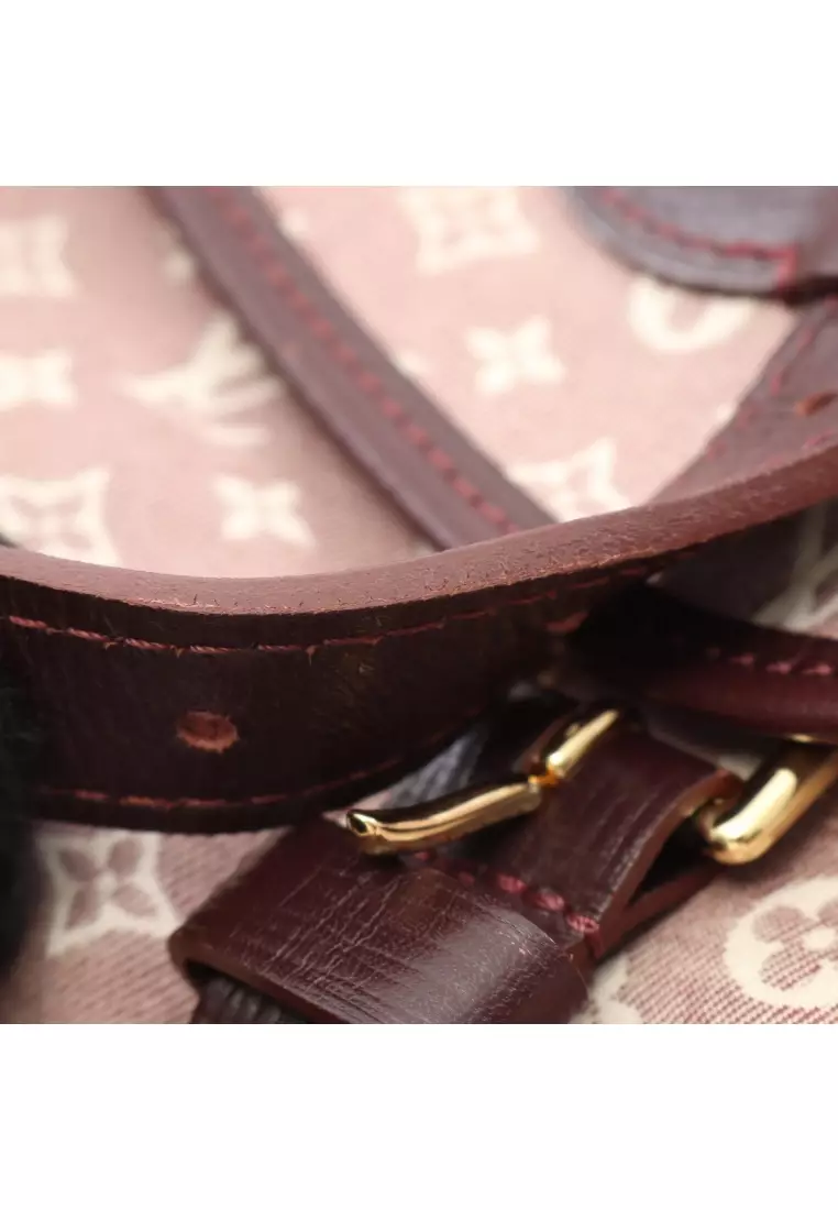 Pre-Loved Louis Vuitton Saumur PM monogram idyl Sepia Shoulder bag canvas leather Bordeaux ivory