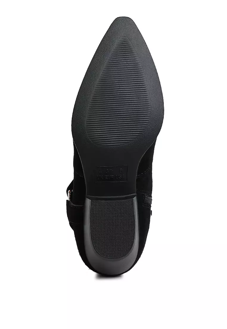 Harness Detail Ankle Boots in Black