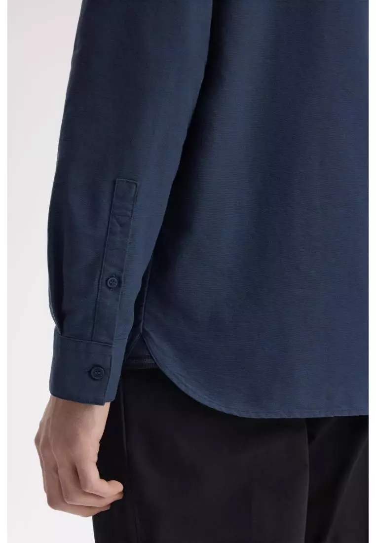 Fred Perry M5516 Long-Sleeve Oxford Shirt (Dark Airforce)