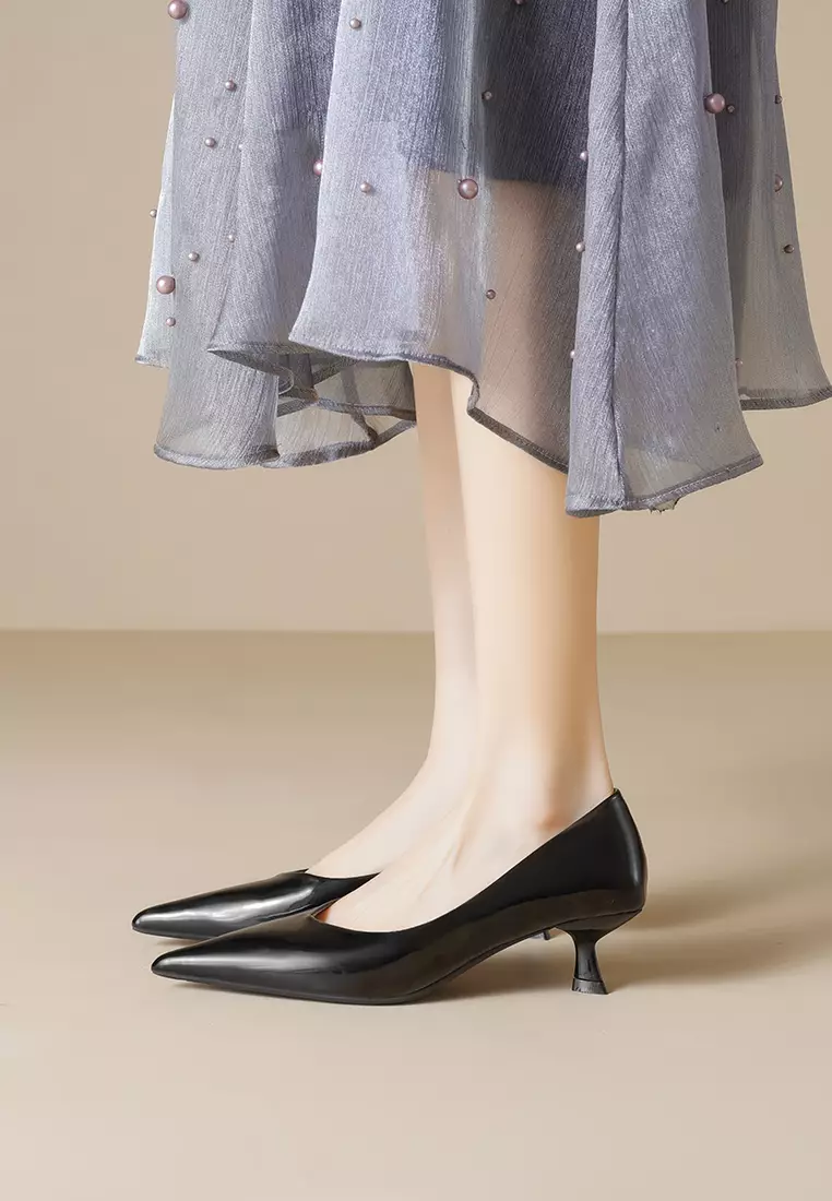 4.5CM Pointed Kitten Heel Pumps WW739-1