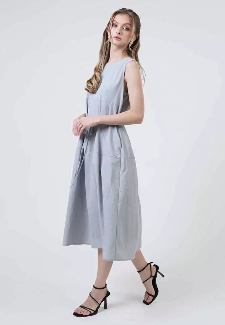 Andrea Panelled Midi Dress with Belt