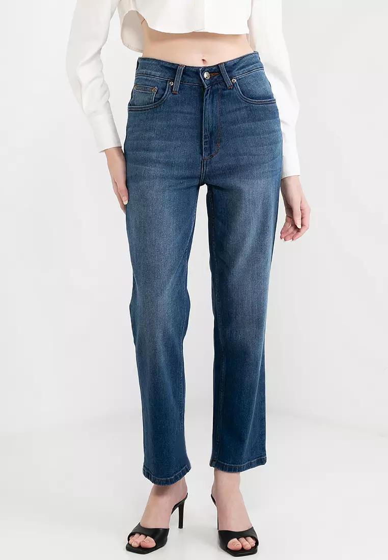 Sugar High Rise Straight Fit Jeans