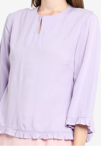 Buy Frill Kurung Set from Lubna in Purple only 135