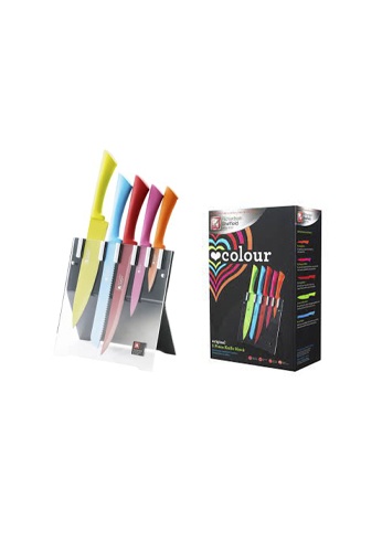 Richardson Sheffield Richardson Sheffield [UK] 5 Pcs Love Colour Knife Set with Stand / Knife Set Stainless Steel / Set Pisau Dapur Quality / 10 Years Guarantee - Spring Colour 8D1C0HLCFB63BBGS_1