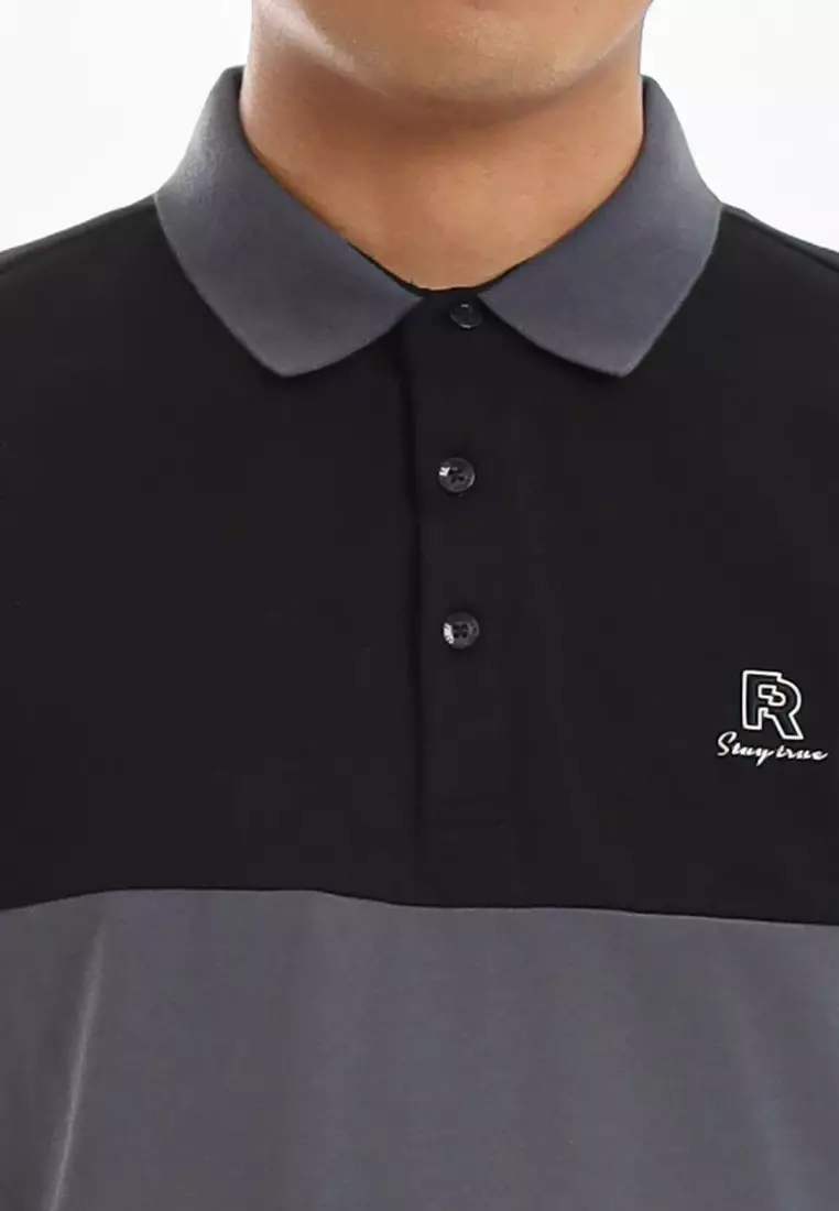Forest Premium Cotton 210gsm Cut & Sew Polo T Shirt Men  - 24017-01Black
