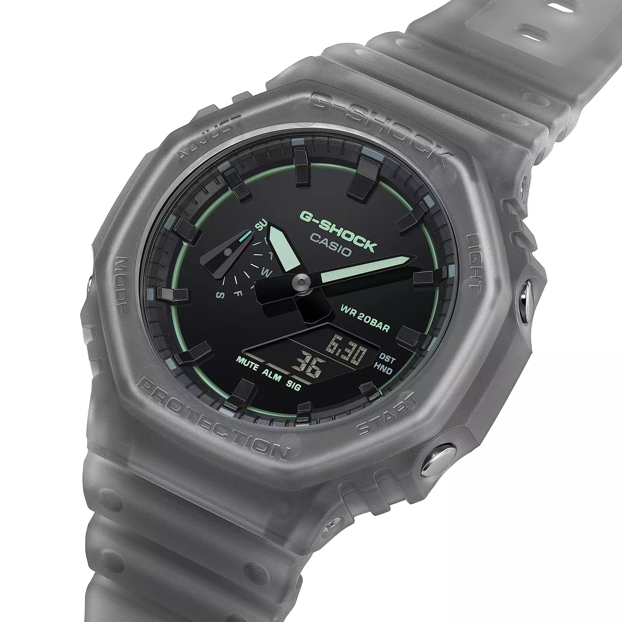 Casio G-Shock - Jam Tangan Analog Digital Pria - Black Dial - Grey Resin Case & Band - GA-2100K-1A