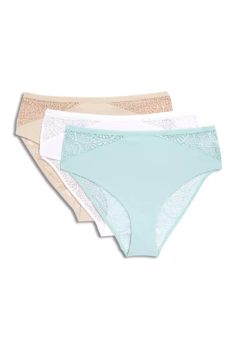 3pk Body Soft™ High Waisted Brazilian Knickers