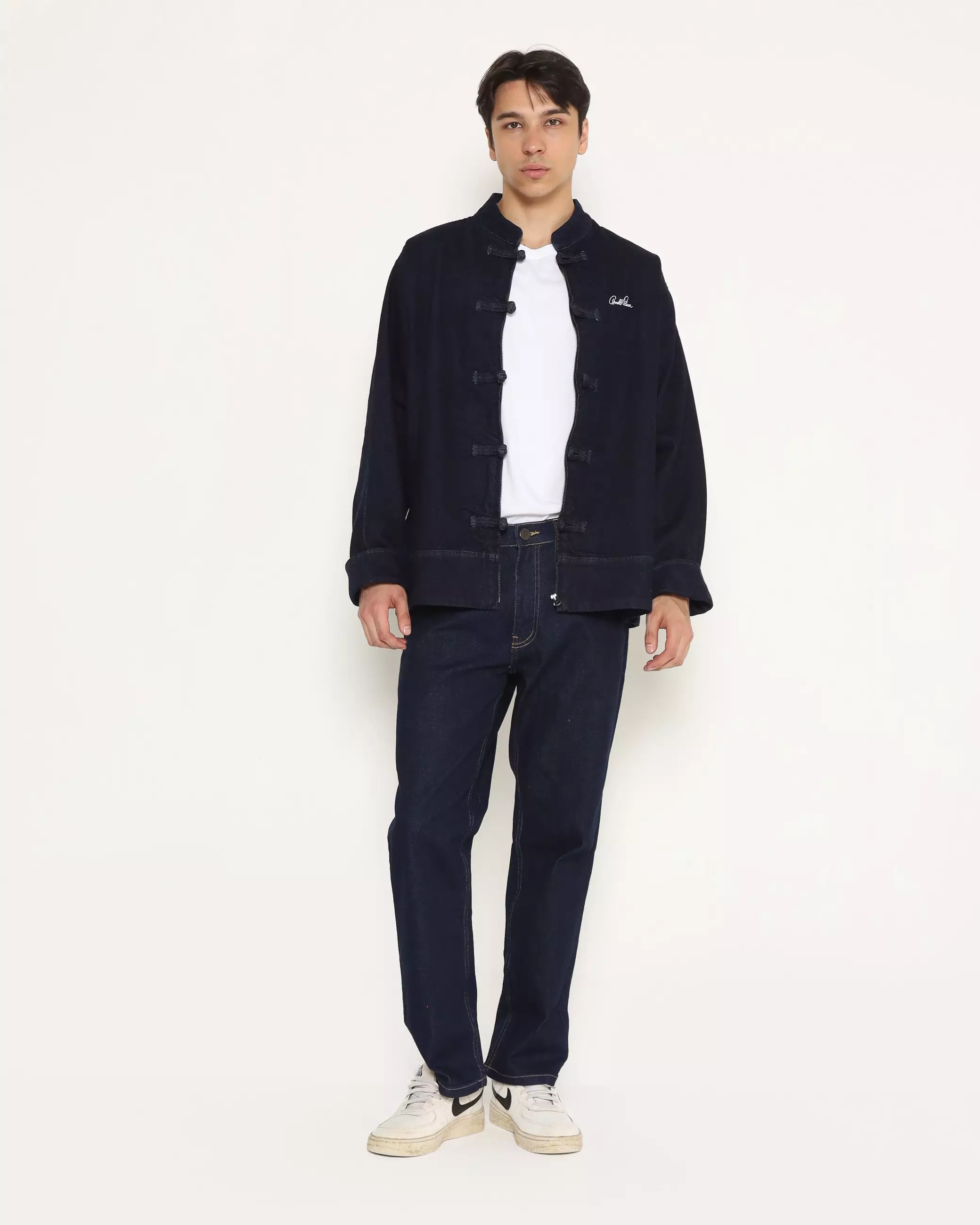 MEN'S BLUE CNY DENIM CHEONGSAM