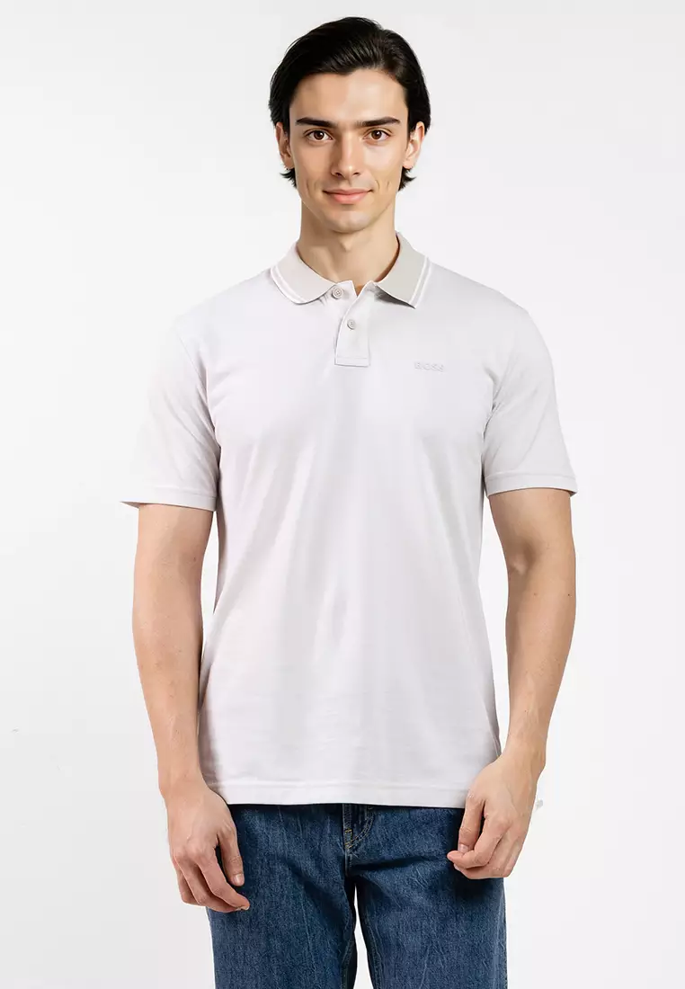 Oxford-Pique Polo Shirt  - BOSS Orange