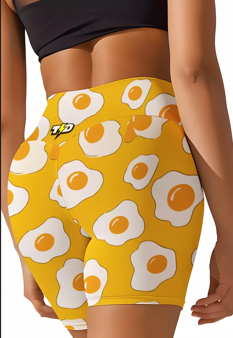 LB113 Celana Legging Td Bolt 5inch Gym Lari Yoga Crossfit "sunny side up egg"  kuning