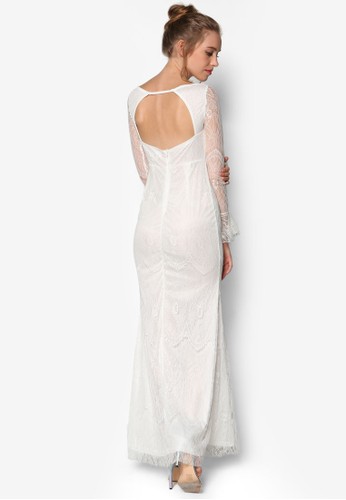 美人魚蕾絲伴娘長禮服,esprit台灣outlet 女裝飾品, 鞋飾品配件