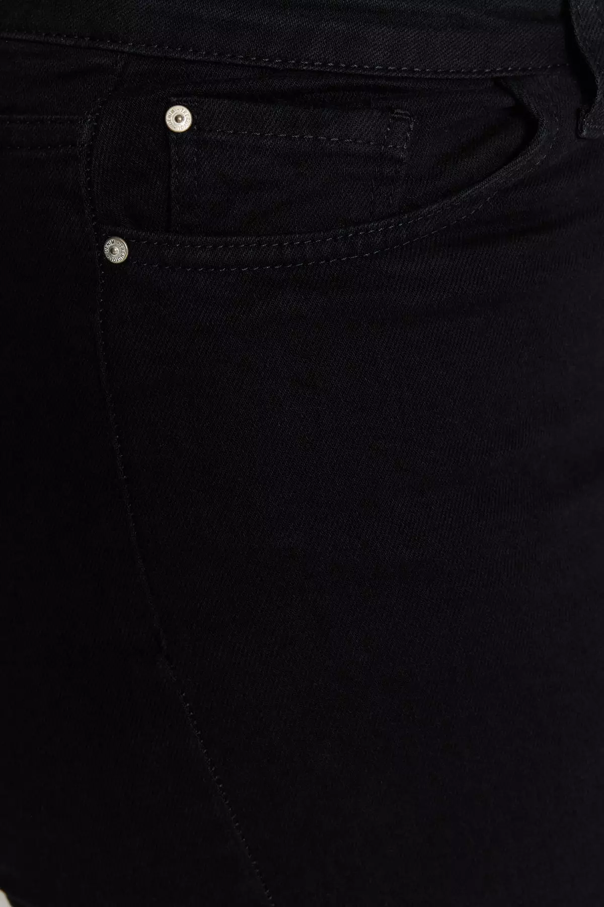 High Waist Dirty Trim Detailed Wide Leg Jeans.