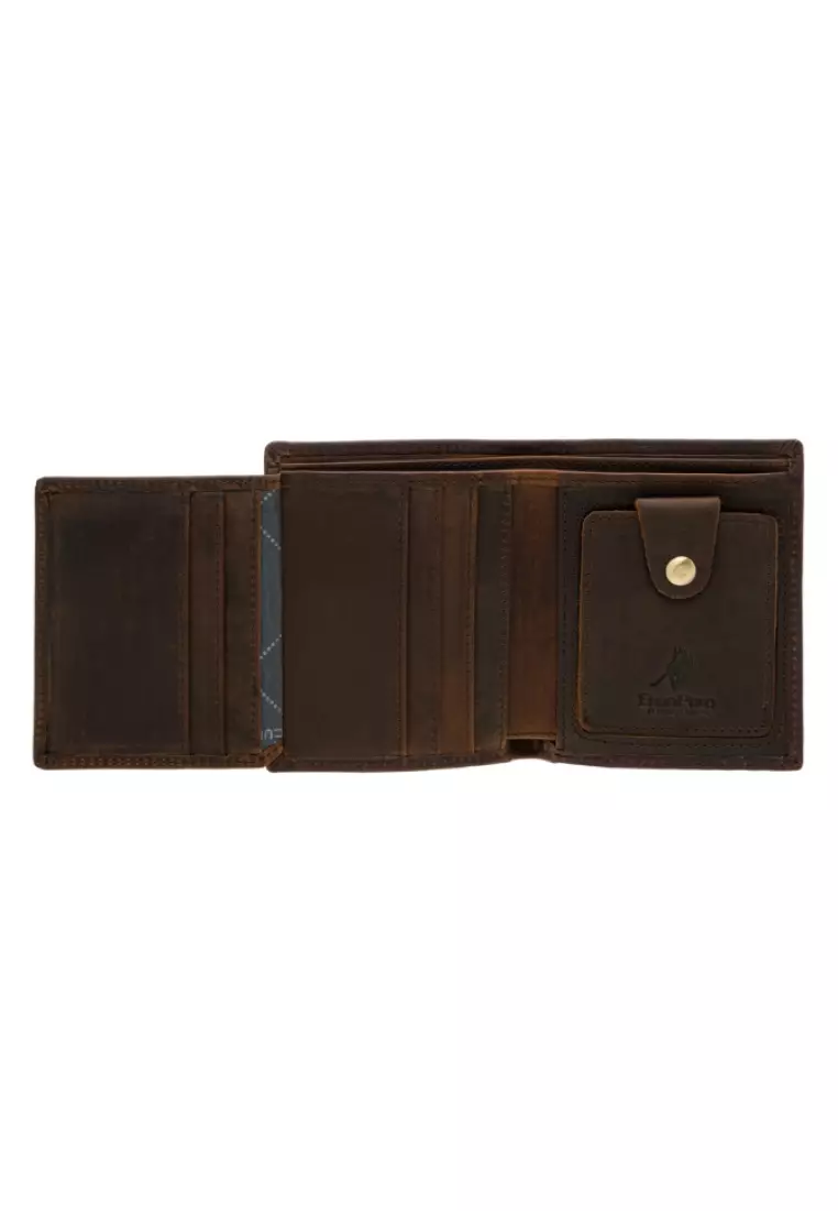 Euro Polo Men's Crazy Horse Leather Vertical Tri-Fold Wallet EWB 40359