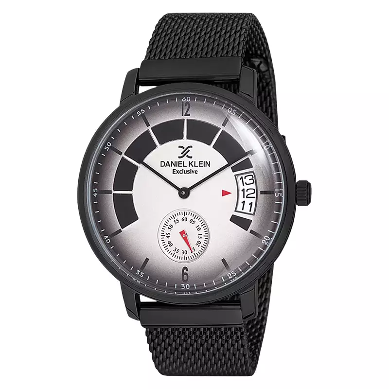 Jam Tangan Pria Daniel Klein Exclusive DK12143-6 Men Grey Smoke Dial Black Mesh Strap
