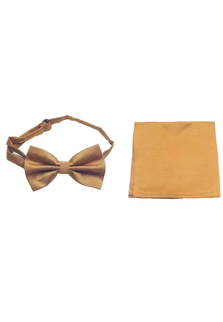 Houseofcuff Dasi Kupu Bowtie Pocket Square Saputangan Emas A14