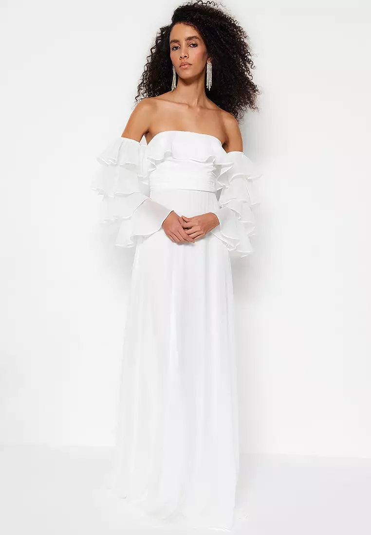 Chiffon ruffle new arrivals dress