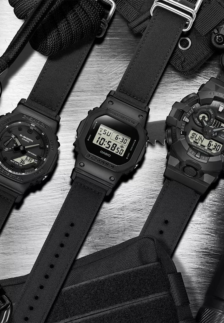Jam Tangan Digital Pria Casio G-Shock DW-5600BCE-1D - Black Canvas Strap