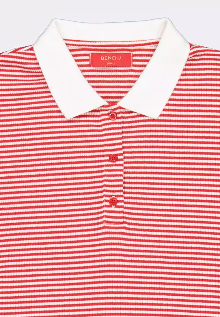 Buy BENCH Women s Stripe Rib Polo Shirt 2024 Online ZALORA