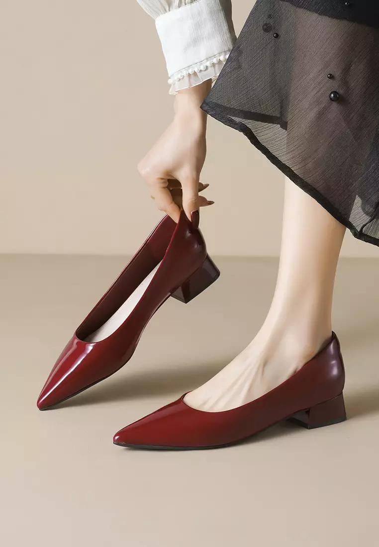 3CM Pointed Chunky Heel Pumps WW5153-1