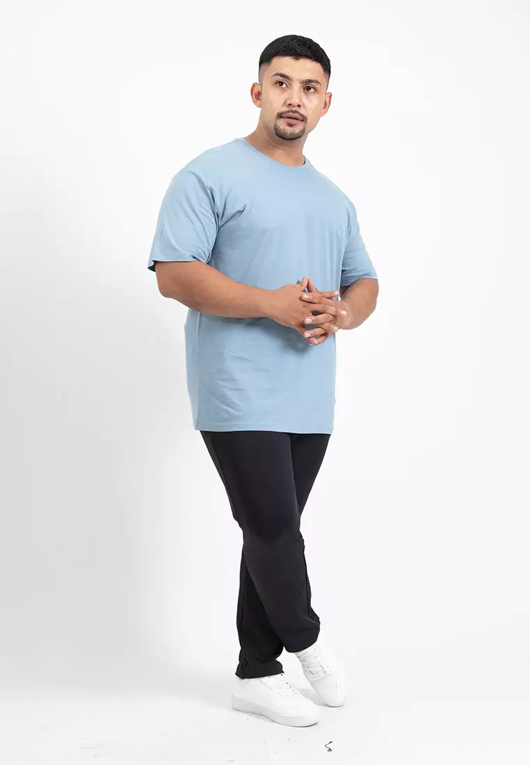 Forest Plus Size T Shirt Men 100% Cotton Soft Unisex Round Neck Big Size Plain Tee | PL23585-38DustyBlue