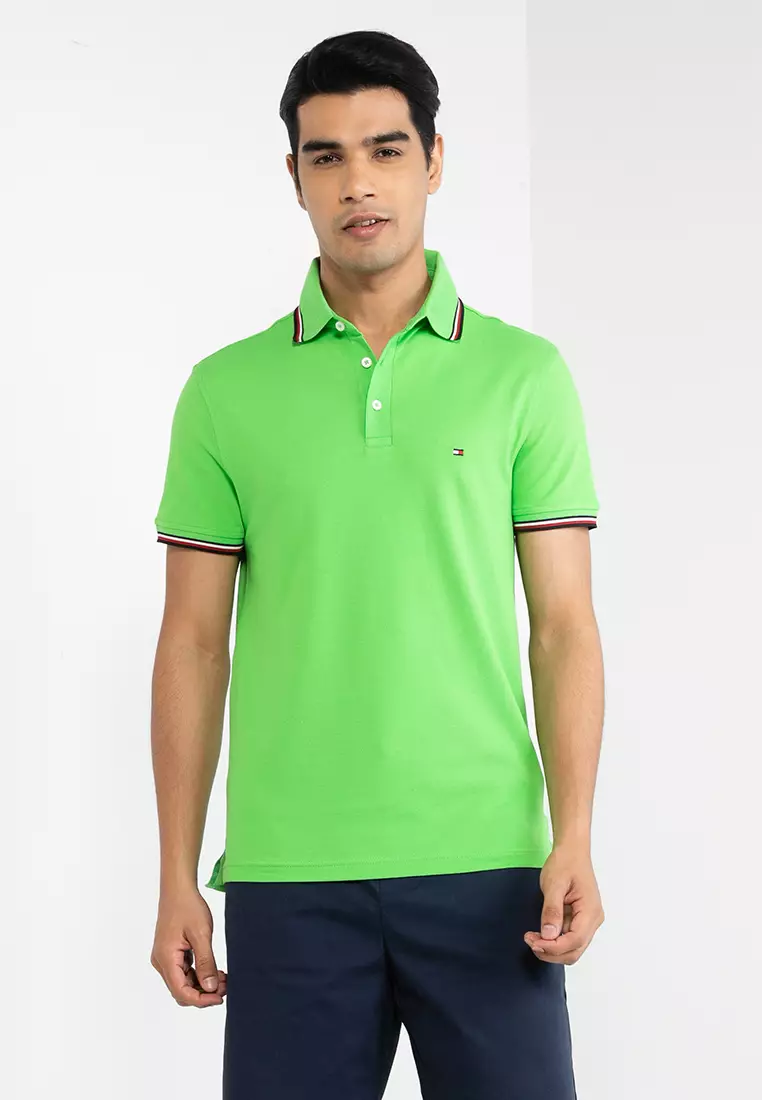 Tommy tipped slim outlet polo