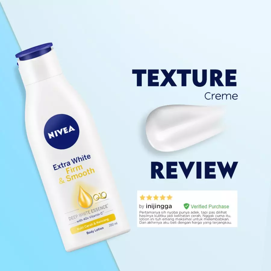 NIVEA Body Lotion Extra Bright Firm & Smooth 190ml - Mencerahkan Kulit
