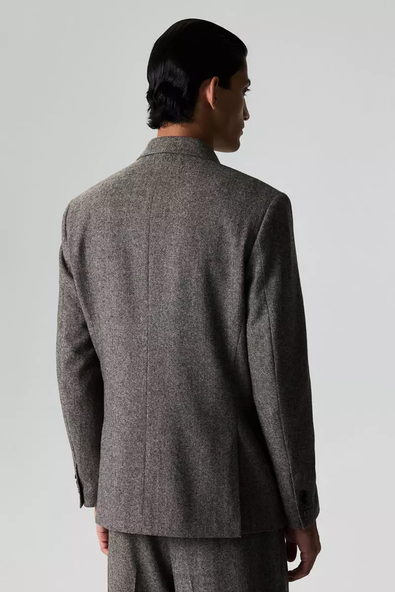 Regular Fit Wool-blend double-breasted jacket