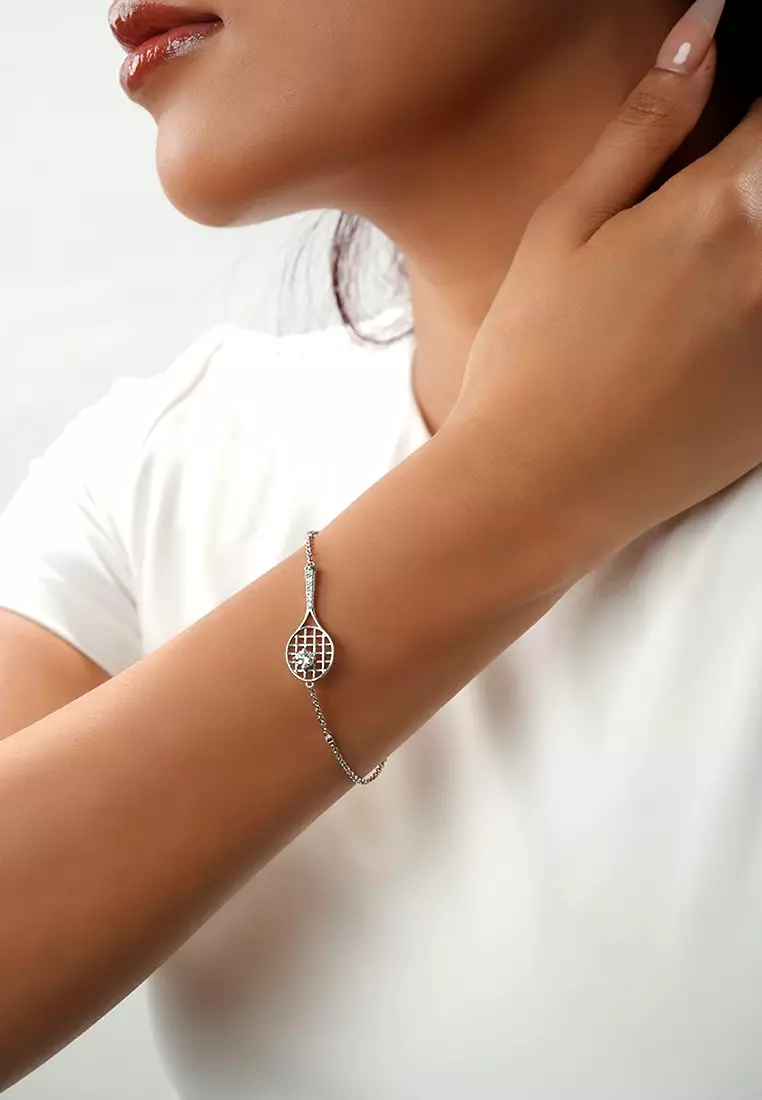 Match Point Racket Bracelet in Vermeil White Gold D/E-VVS/VS (0.27ct TDW)