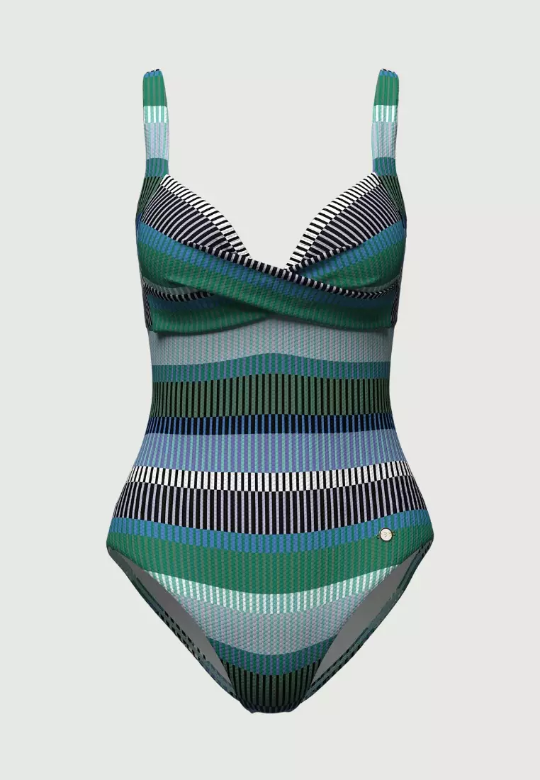 Tropadelic Stripe Male Cross Front Onepiece