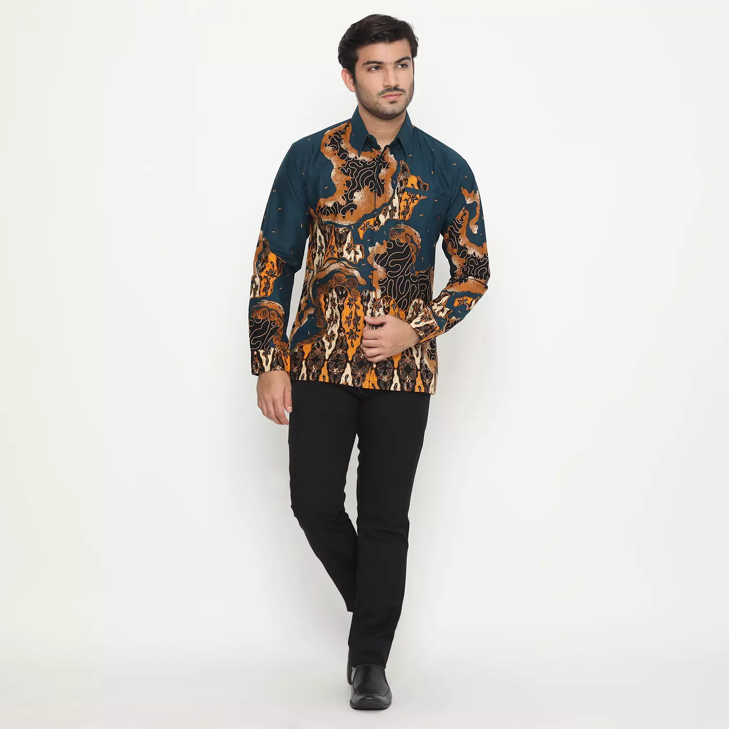 Welagar Blue - Kemeja Batik Pria Lengan Panjang