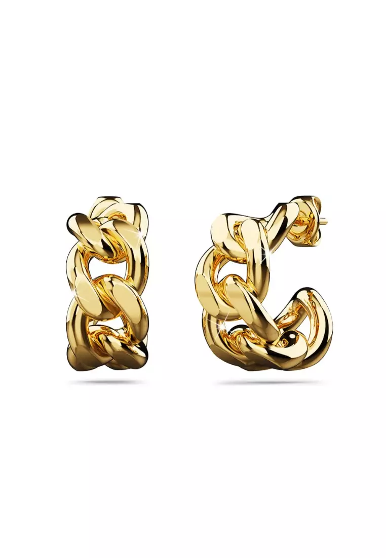 Buy Bullion Gold BULLION GOLD Golden Chainlink Hoop Earrings 2024