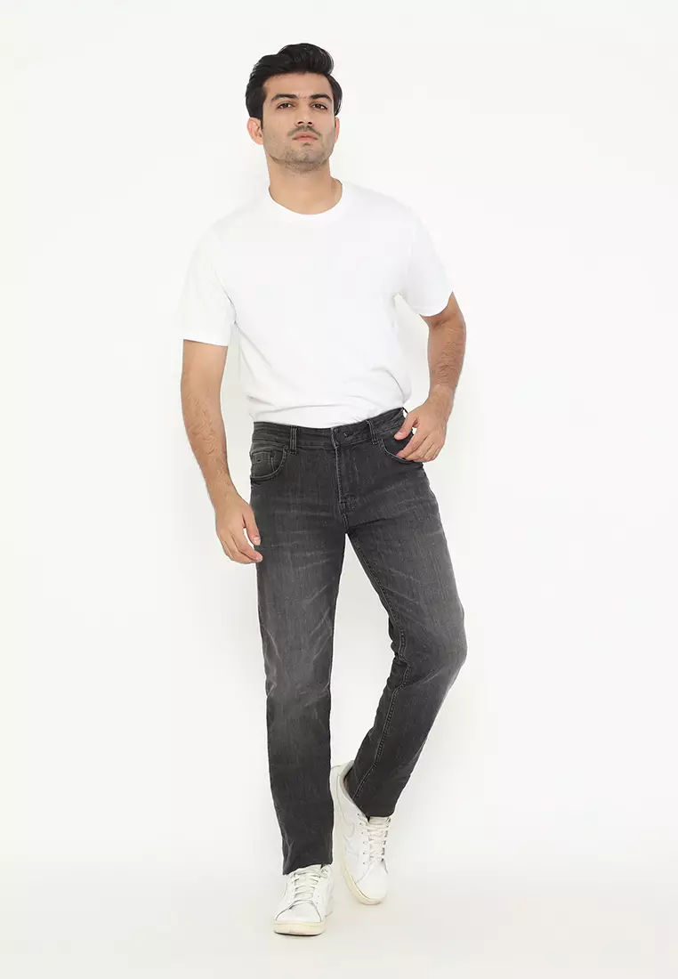Celana Jeans Df Slim Fit Dark Grey