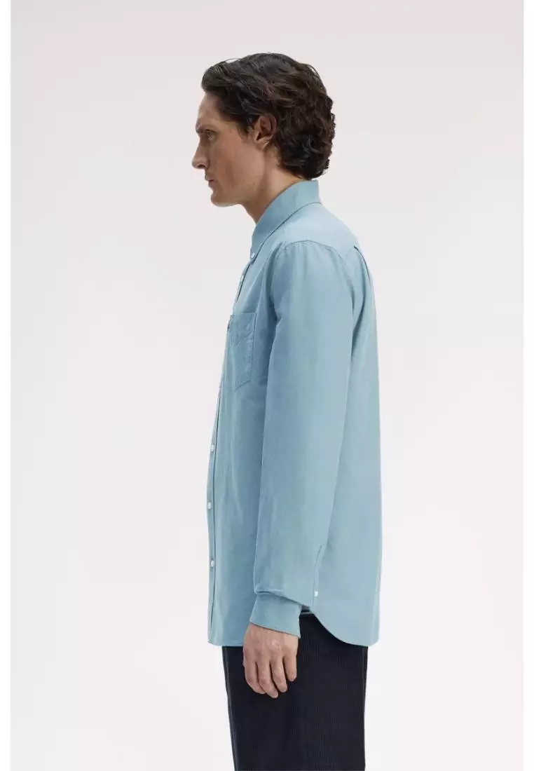 Fred Perry M5516 Long-Sleeve Oxford Shirt (Stockport Blue)