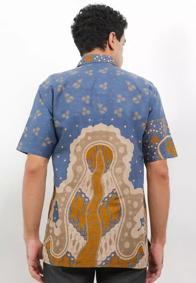 Mustika Kemeja Batik Premium Pria Casual Modern Lengan Pendek