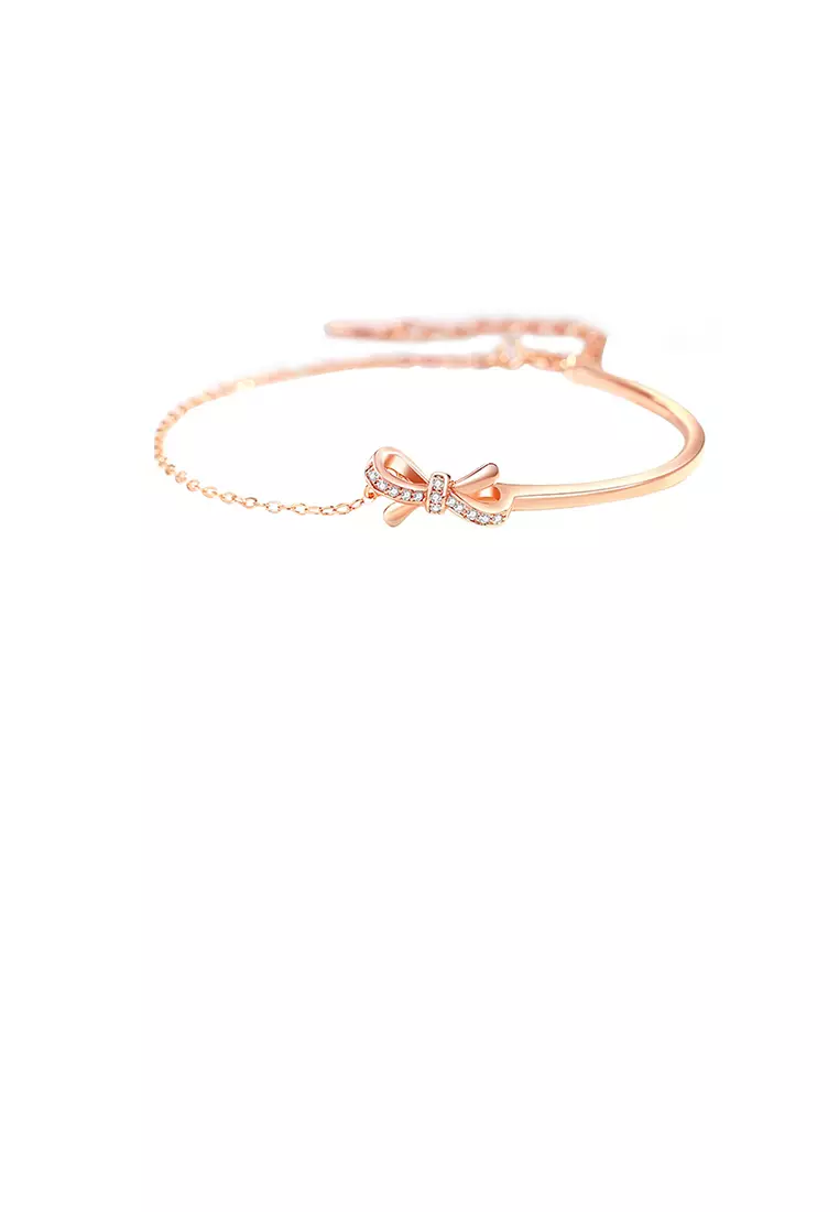 Gold silver top rose gold bangles