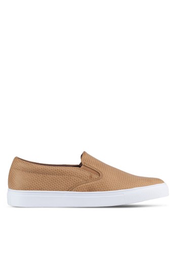 Embossed Faux Leather Slip - Ons