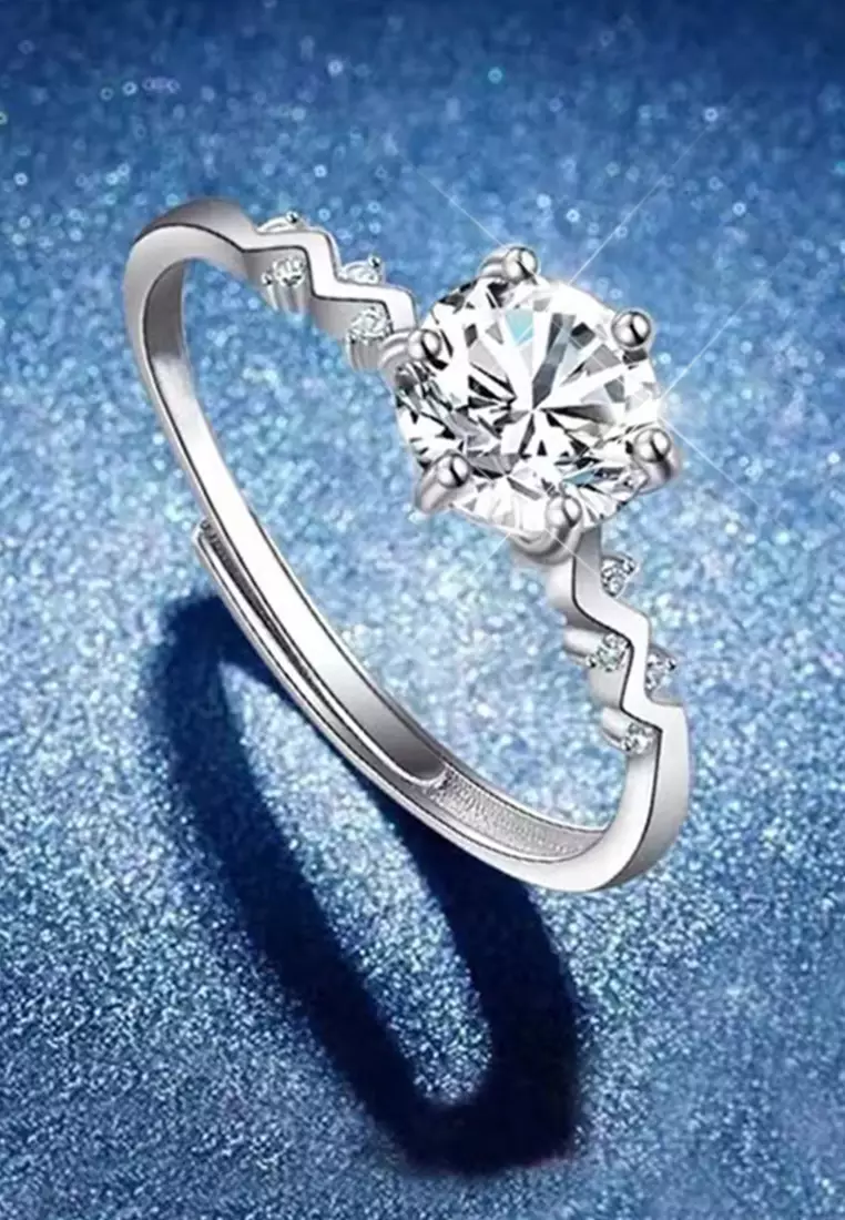 Cincin Wanita Elegan Fashion Style Perhiasan Cewek Free Size Dilapisi Platinum Anti Luntur OGR006