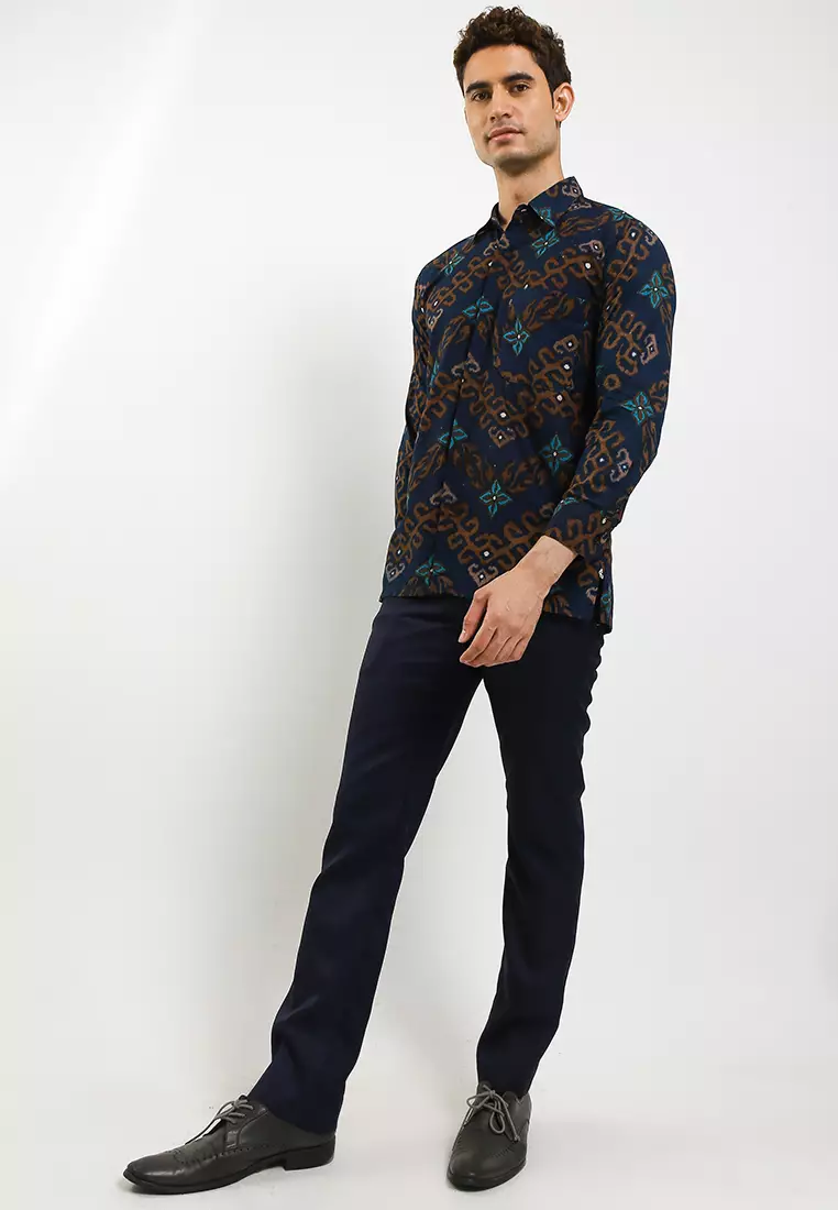 Lawana Kemeja Batik Exclusive Premium Pria Casual Modern Lengan Panjang