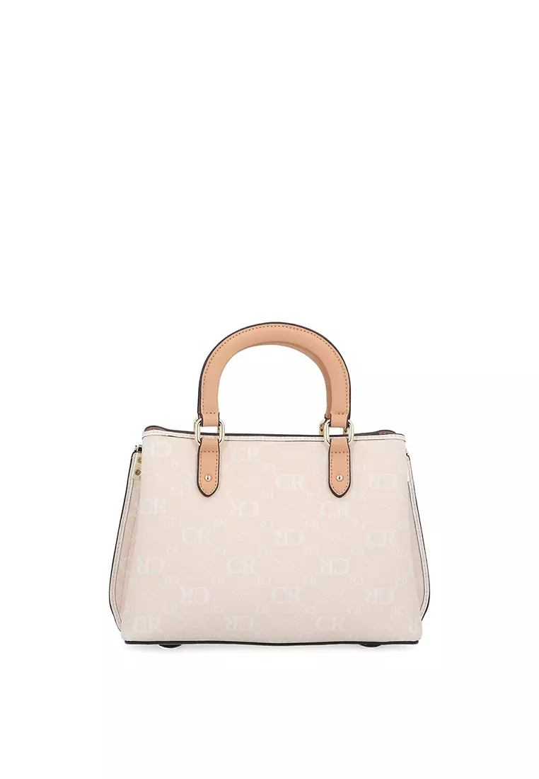 CR Monogram in Cream Top Handle M - Beige