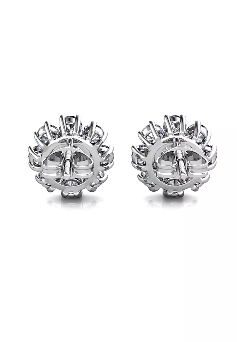 Berlian Moissanite Mon Orne Earring WG [GRA CERTIFICATE MOISSANITE DIAMOND] - Anting 0.3 CT Moissanite Diamond with 925 Silver Celesta Moissanite