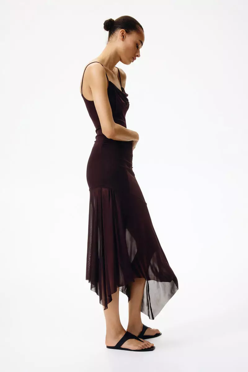 h&m asymmetric dress Buy strappy 2026 Online stretch5 Color:Martini Features a deep V Blue A line Tulle