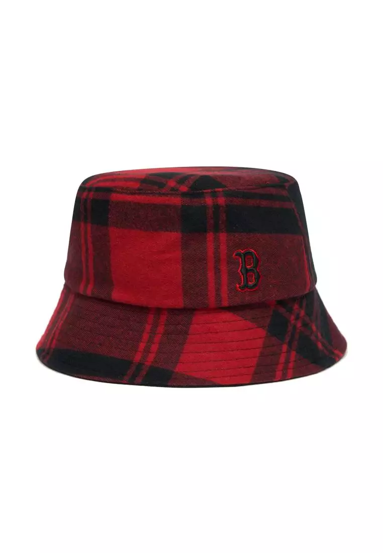Tommy Hilfiger Tartan Check Th Monogram Bucket Hat in Red