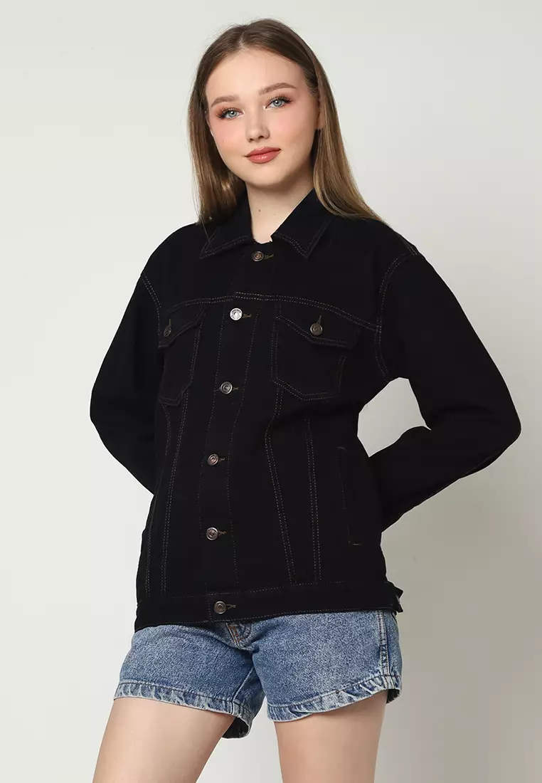 Jaket Denim Wanita Safir Black 292501