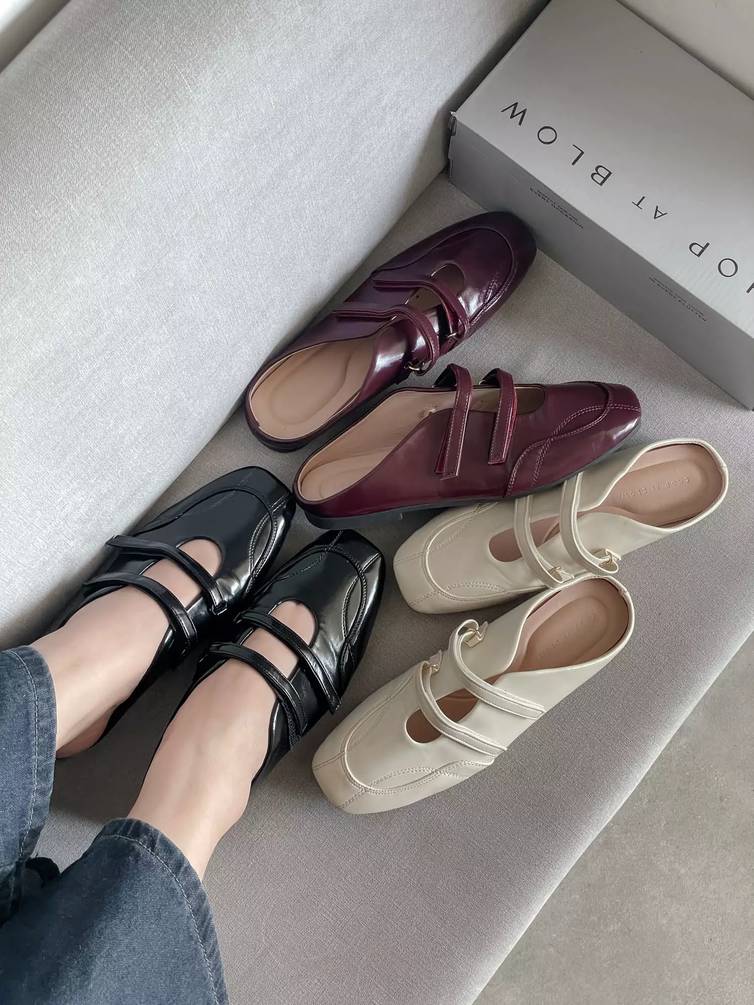 Blow Nara Mary Jane Flats Mules Wanita MINNIK 0023