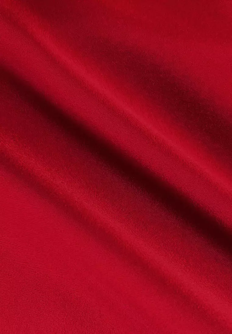 Lorinda Tie Waist Satin Blouse