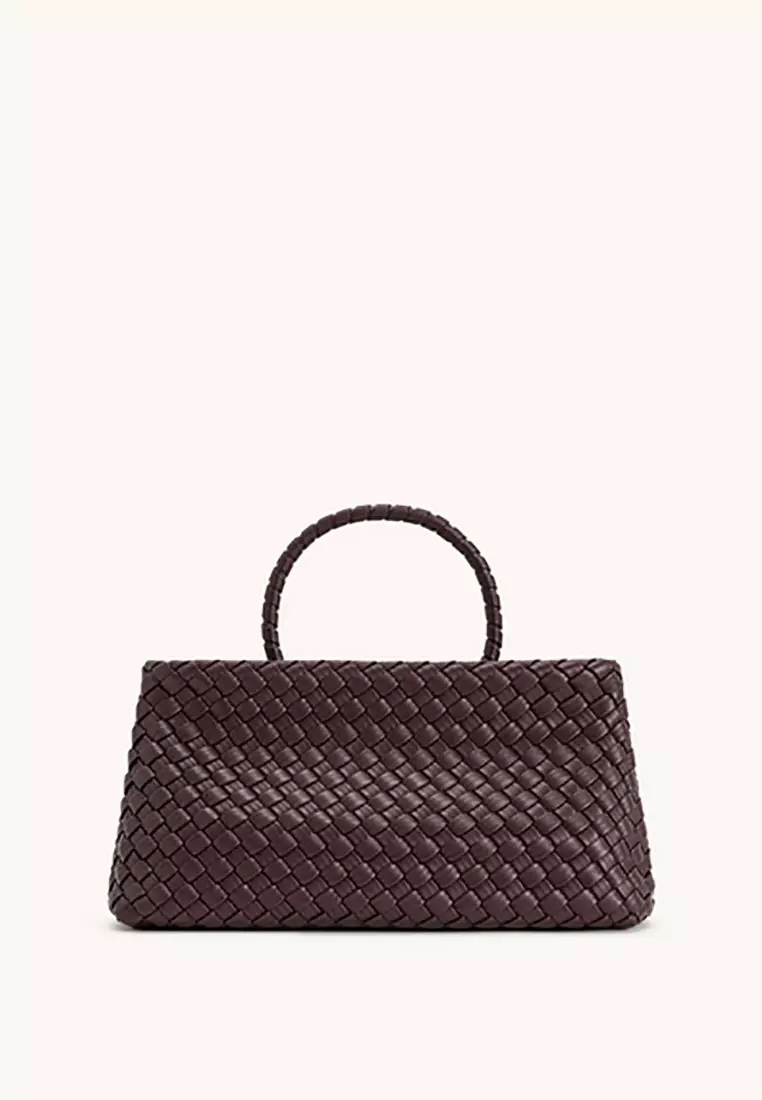 Elora Woven Tote Bag - Burgundy