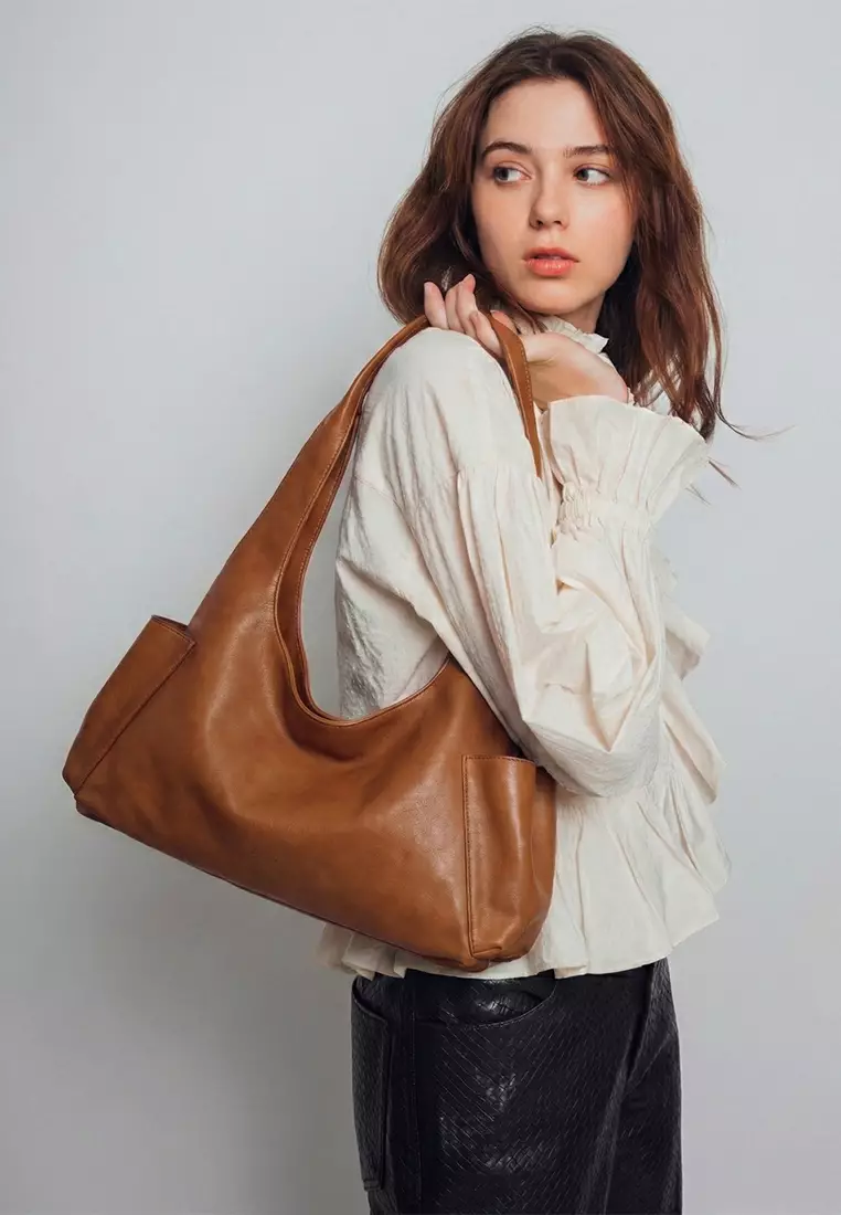 LEXI Side Pocket Hobo Bag II - Caramel